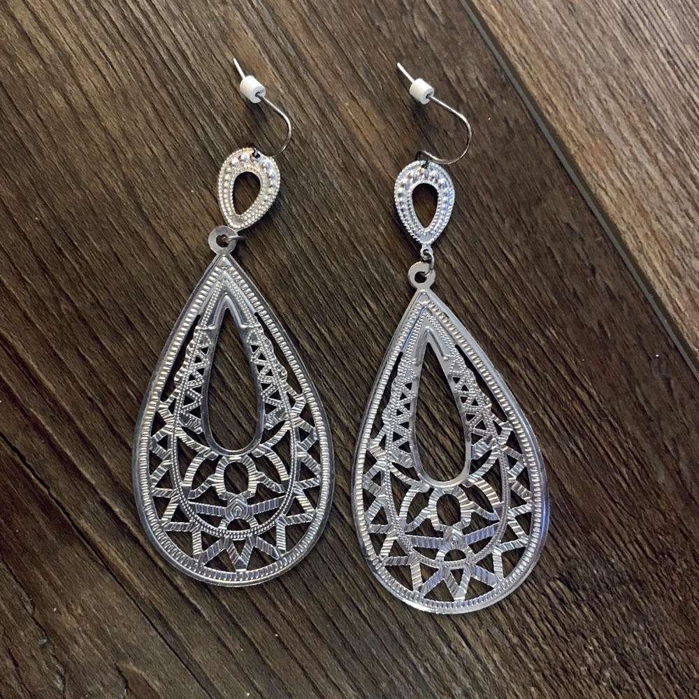 Bohemian silver dangle earrings